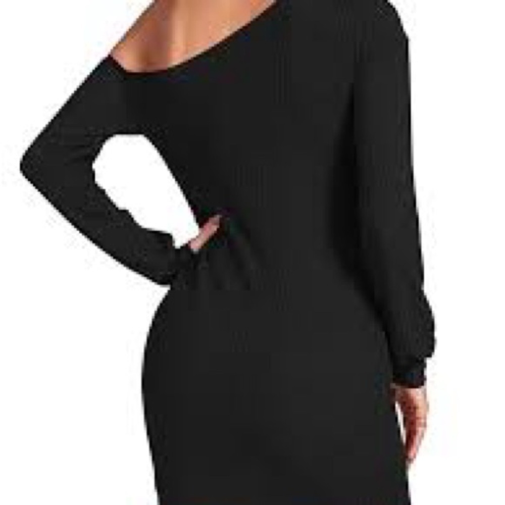 Vici black ribbed dress like new condition size large - Picture 3 of 5
